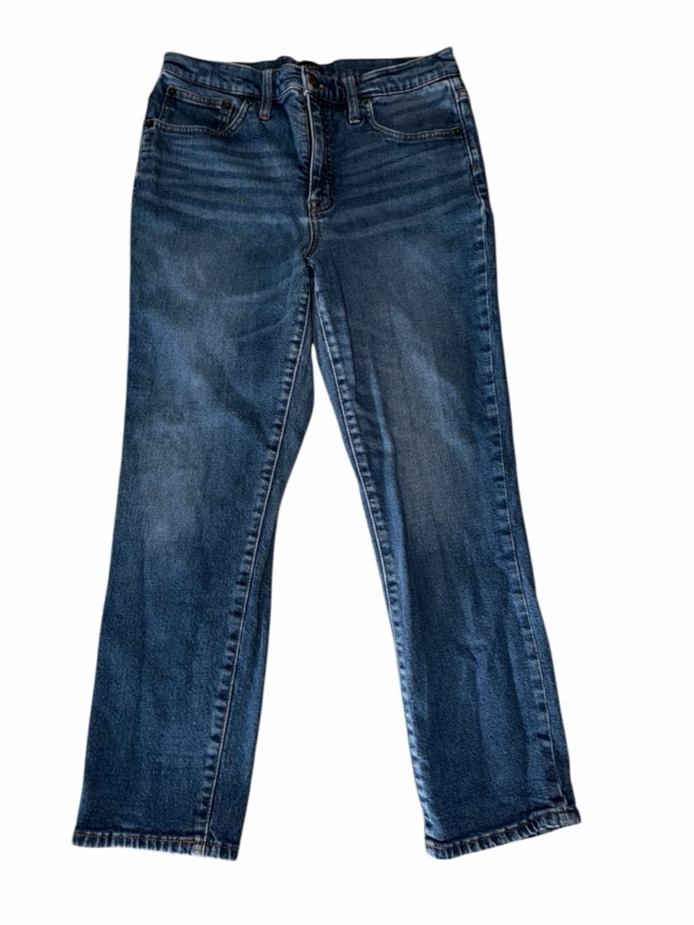 J. Crew Vintage Wash Straight-Leg Jeans in Medium Blue